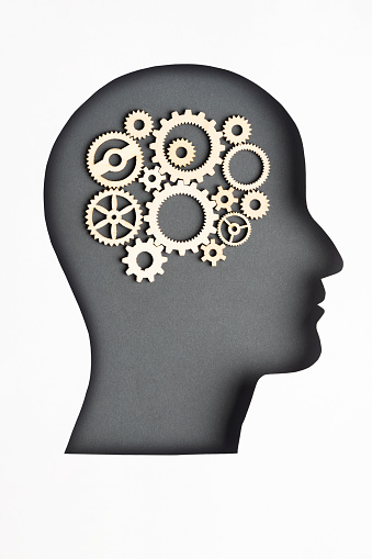 Human head with cogs