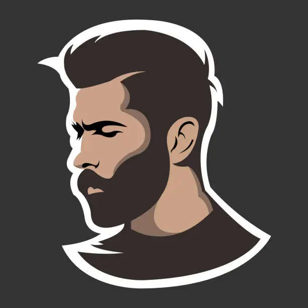 Vector illustration of Beard Man Barber Shop Logo, Professional logo template for your company. Logo in vector format and fully editable.