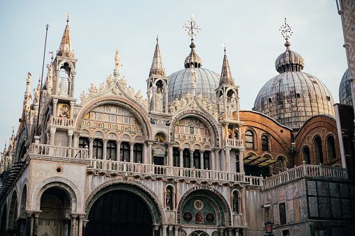St. Mark's Basilica in the morning,Venice,Italy stock photo
