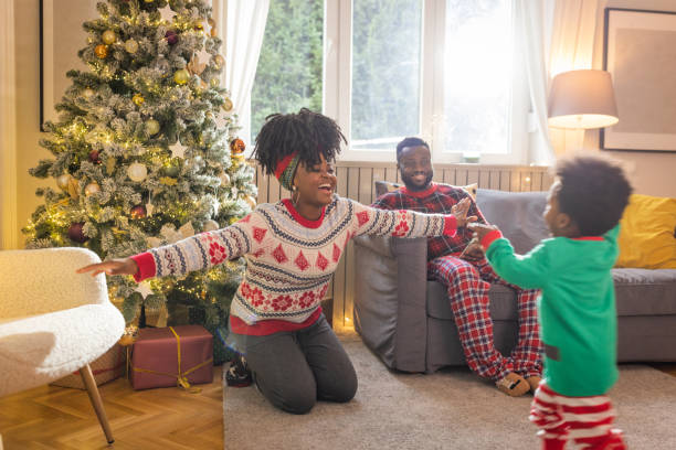 istock Christmas at home with family 1451146779