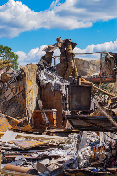 istock the remains of burned down restaurant building 1451152240