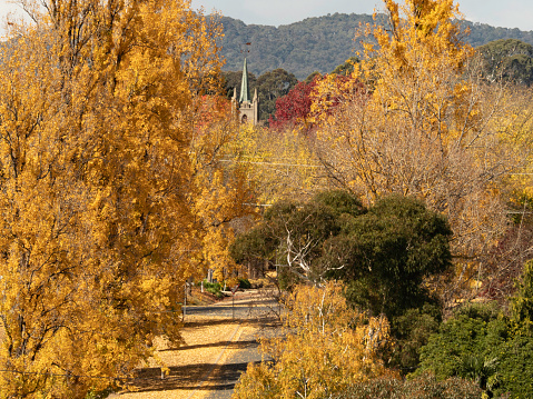 The small town of Beechworth in regional Victoria during autumn