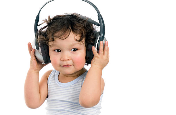 istock Baby with headphones. 145118426