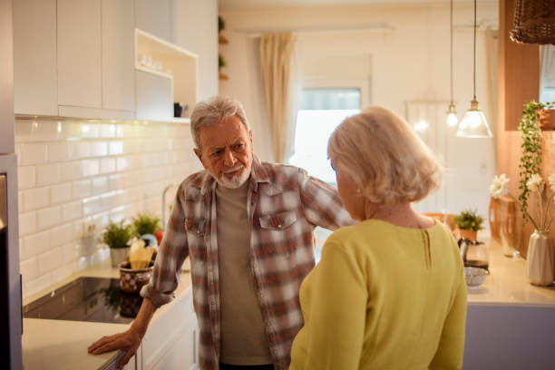 istock Senior couple arguing at home 1451184836