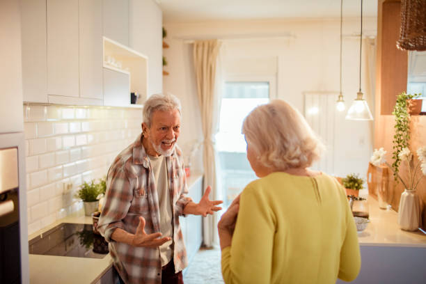 istock Senior couple arguing at home 1451185311