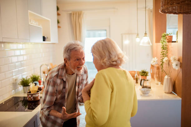 istock Senior couple arguing at home 1451185685
