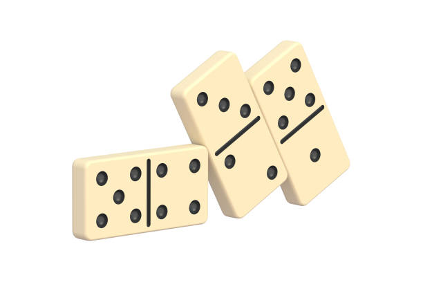 istock Dominoes tiles isolated on white background. 3d render 1451190417