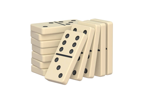 istock Many dominoes tiles isolated on white background. 3d render 1451190452