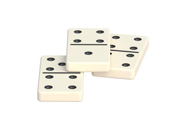 istock Dominoes tiles isolated on white background. 3d render 1451190674