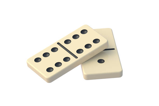 istock Domino tiles isolated on white background. 3d render 1451190967