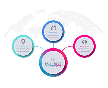 Circular Connection On Screen Circular Connection Steps Infographic Template Stock Illustration ...