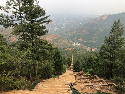 Top of Manitou incline in Manitou Springs, Colorado