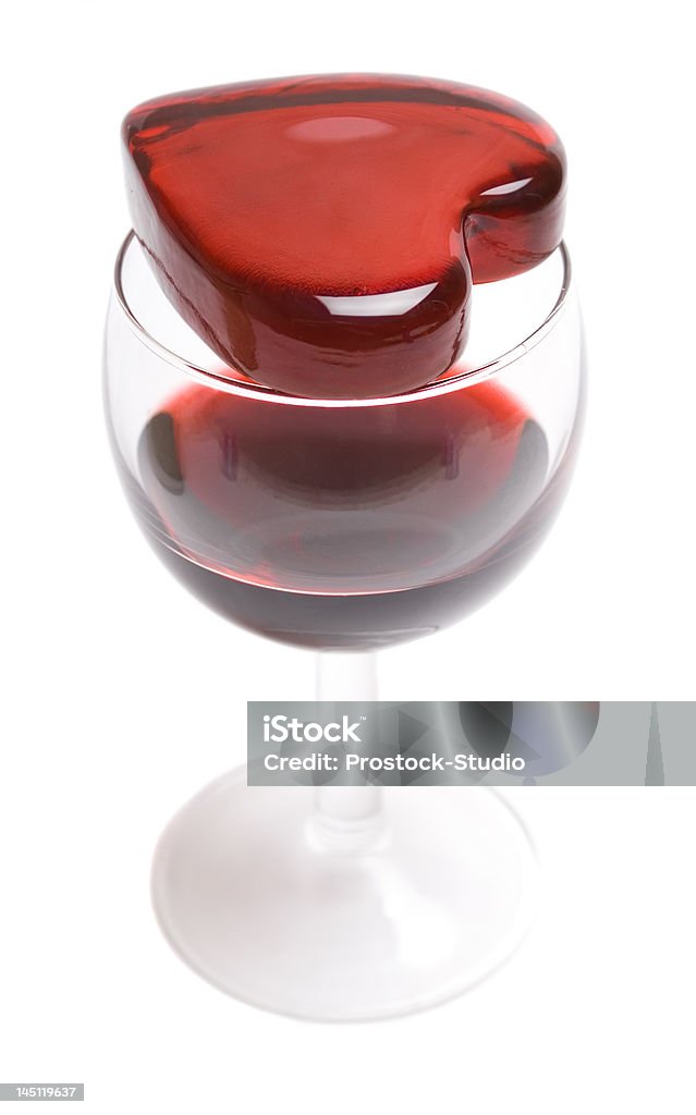 Glassy coração em um copo de vinho - Royalty-free Amor Foto de stock