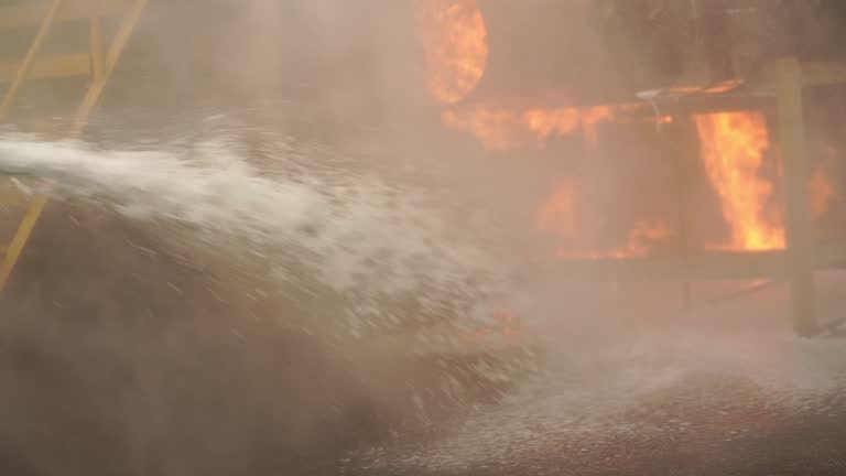 Use foam to extinguish ,Industrial firefighting .