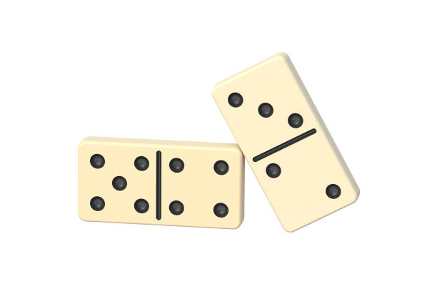Dominoes tiles isolated on white background. 3d render