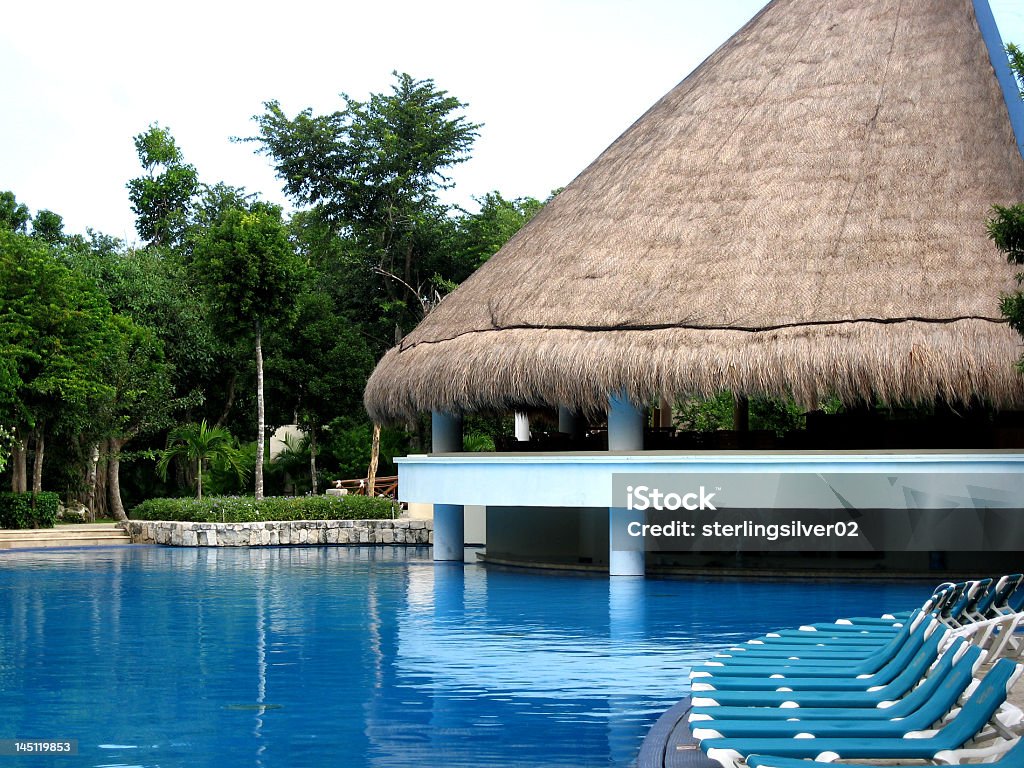 Resort Pool and Bar Resort Pool and Bar in the Mayan Riviera Mexico Stock Photo