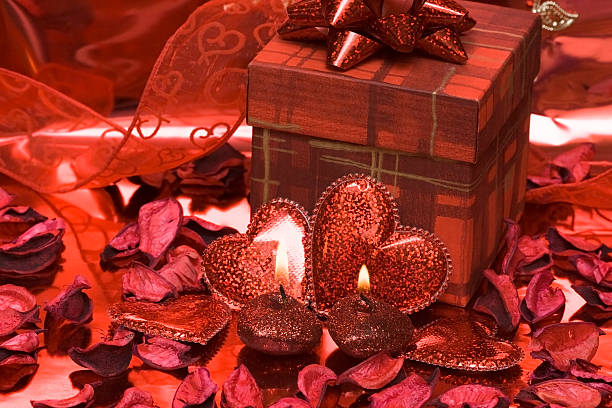 istock red heart candles on valentine day 145119953