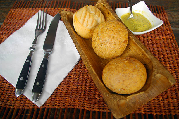Lunch bread served in tropical restaurant stock photo