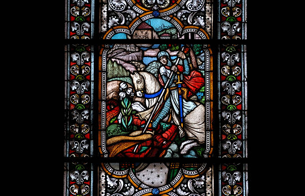 finestra di vetro colorato in domsky cattedrale - stainedglass foto e immagini stock