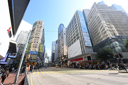 Wide-angle Causeway Bay district Area, Hong kong - 12/12/2022 13:33:21 +0000.Causeway Bay have sogo shopping mall and Causeway Bay mtr.