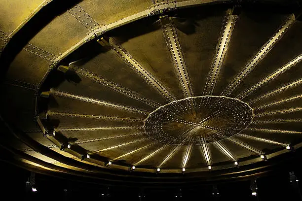 Detail of the false ceiling in the Gasometer Oberhausen, Ruhr area