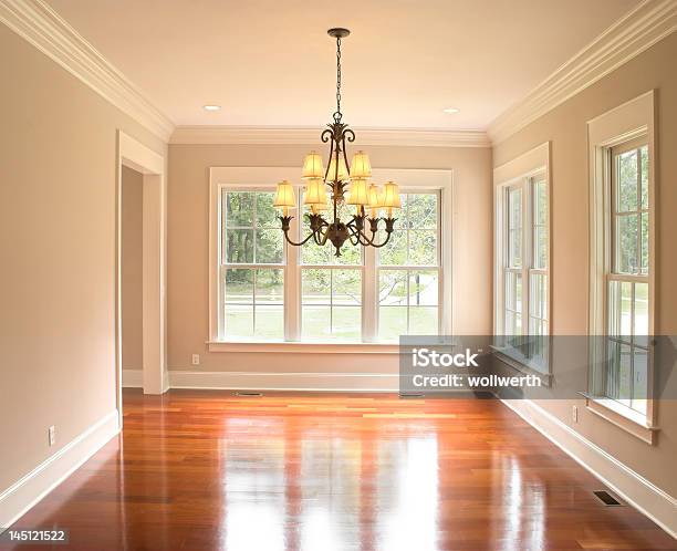 Unfurnished Diningroom With Lots Of Windows Stock Photo - Download Image Now - Molding a Shape, Crown - Headwear, Dining Room
