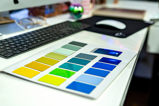 Color palette on a table