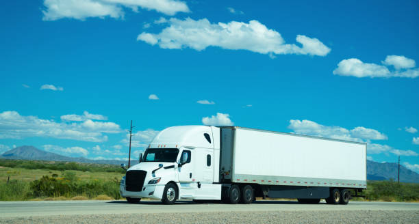 istock Semi-truck driving on the highway 1451220167