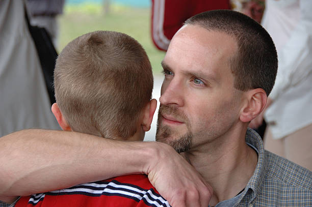 istock Father saying goodbye to son 145122514