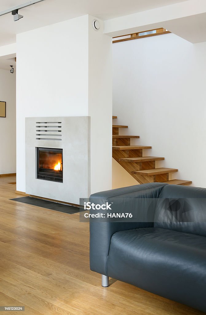 fireplace in living room Arranging Stock Photo
