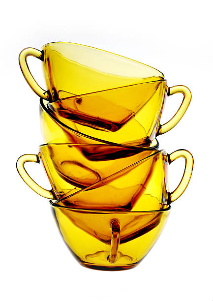 yellow cups stock photo