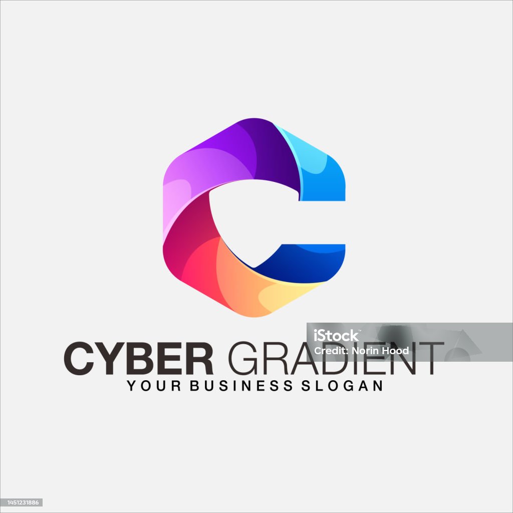 Gradient Cyber Vector Design Illustration Stock Illustration - Download ...