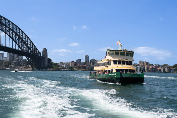 Small cruise ship at Darling Harbour Sydney  cityscape