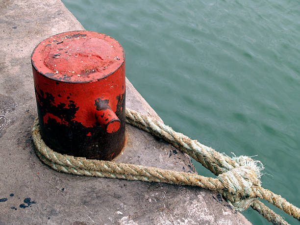 istock Quayside bollard and rope 145123204