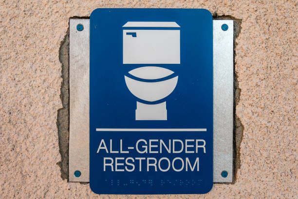 All-Gender Restroom Sign stock photo