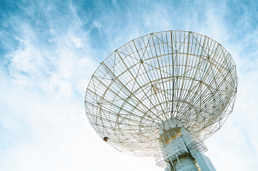 Radio telescope looking into the sky