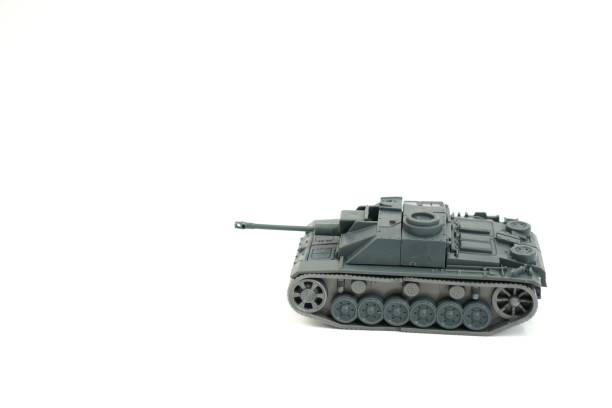 istock The image shows a gray tank model on a white background, close up. 1451261055