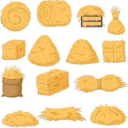 Illustration of haystacks collection set