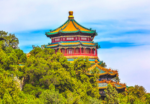 Longevity Hill Tower of Fragrance of Buddha Pagoda Summer Palace Beijing China