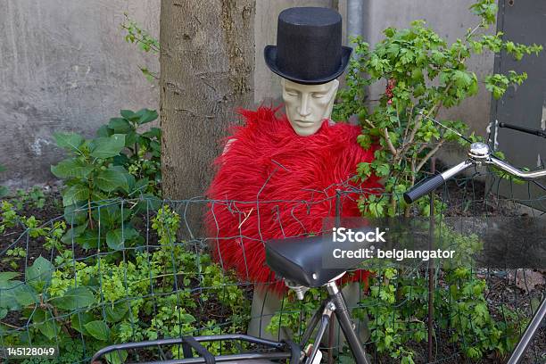 Parked Bicycle And Mannequin Outside House In Dordrecht Stock Photo - Download Image Now