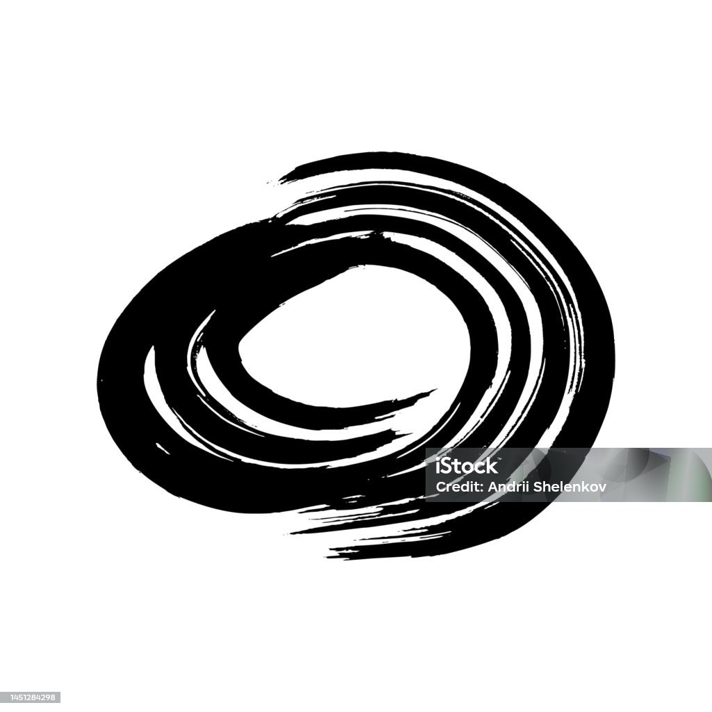 Coups de pinceau grunge noirs sous forme de cercle - Illustration de Abstrait libre de droits Coups de pinceau grunge noirs sous forme de cercle - Illustration de Abstrait libre de droits