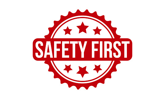 Safety First Rubber Stamp Seal Vector