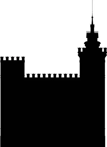 Vector illustration of Castle of the Three Dragons, Barcelona, Spain