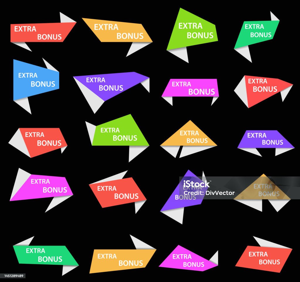 Extra Bonus Vector Extra Bonus Label Set Stock Illustration - Download Image Now ...