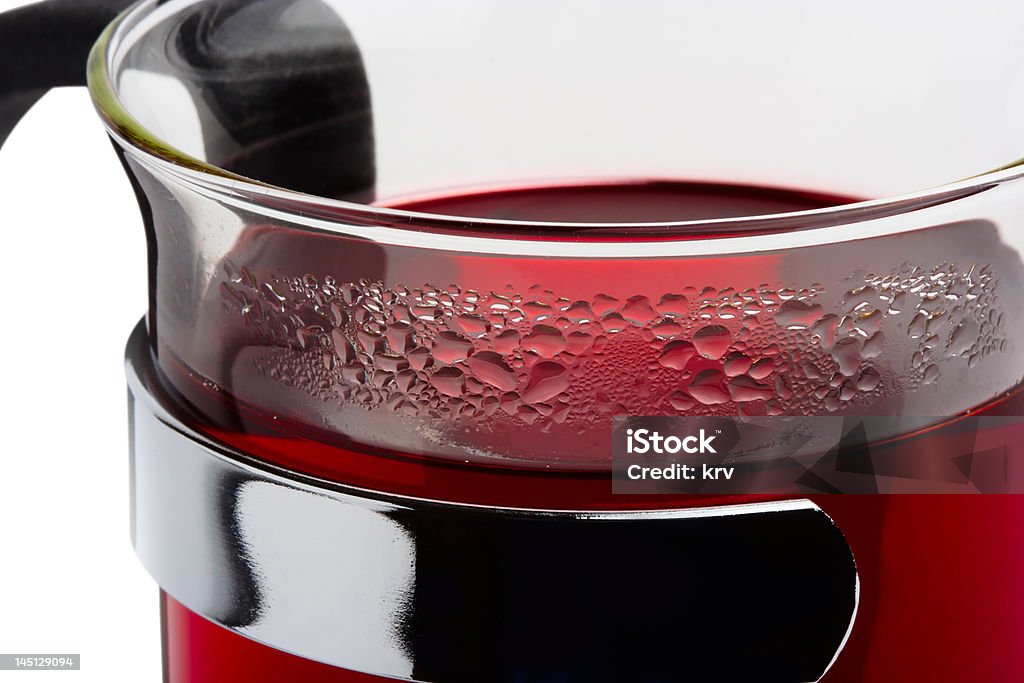Vetro tazza di tè rosso - Foto stock royalty-free di Acciaio