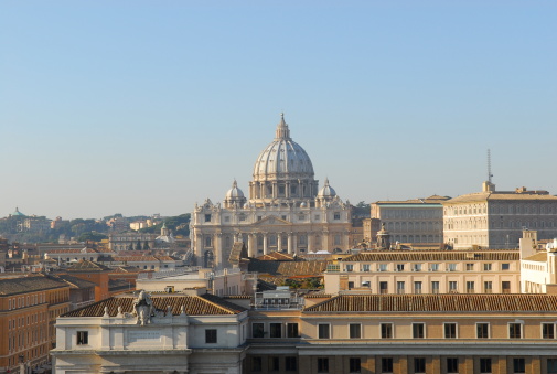 View of Rome with domes of catholic churches