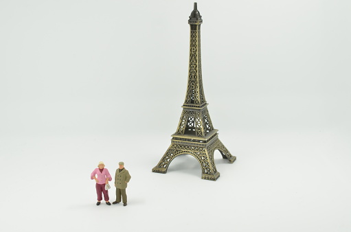 the Eiffel tower Paris with small figure