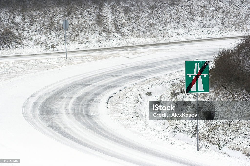 the end of a highway The end of the winter highway Accessibility Stock Photo