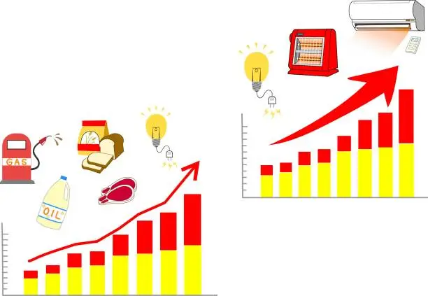 Vector illustration of Graph of price inflation