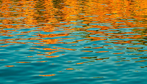 Free Stock Photo of Vivid orange reflection on rippling water ...